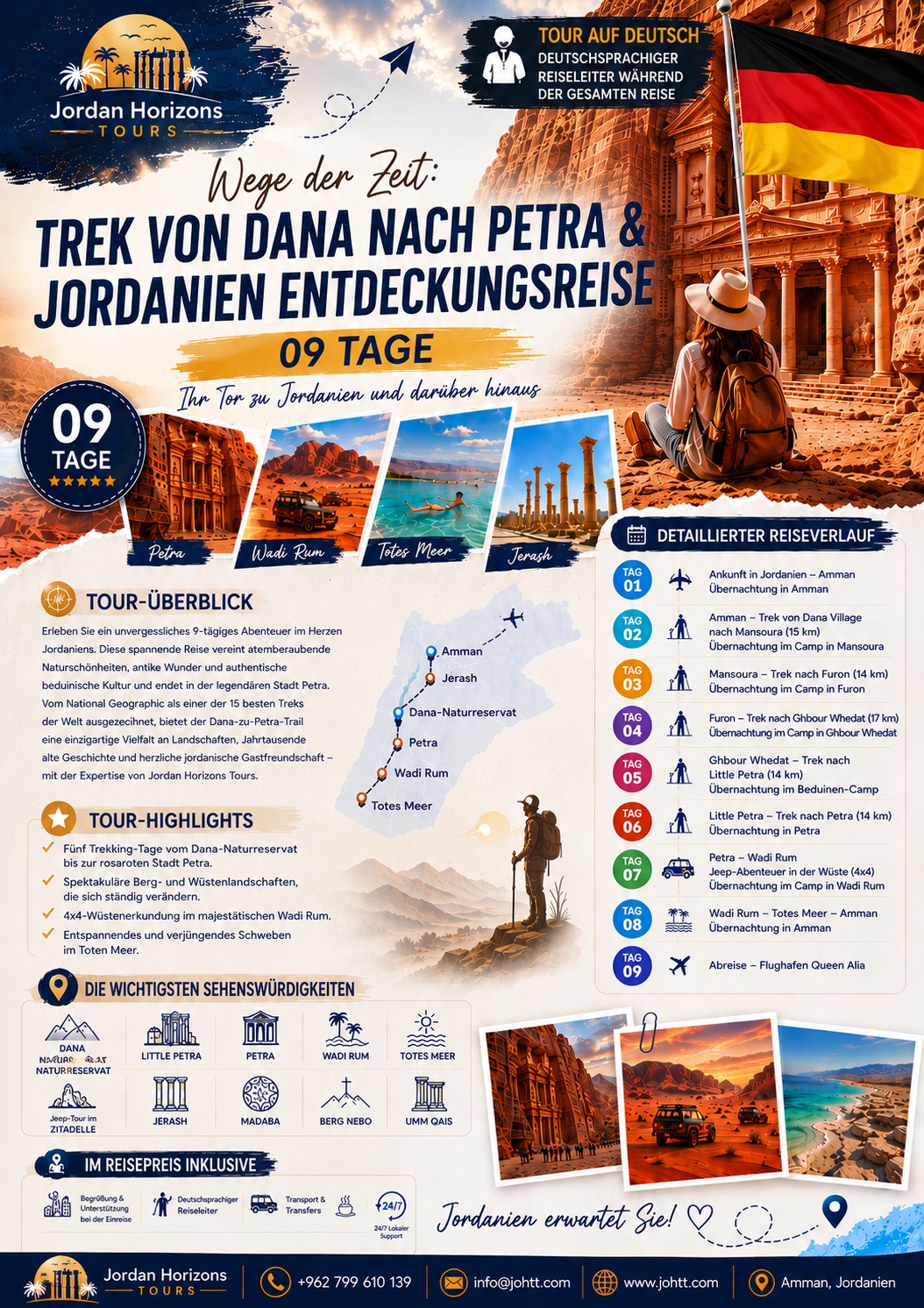 Wandertouren in Jordanien – von Dana nach Petra – Abenteuerreisen in Jordanien